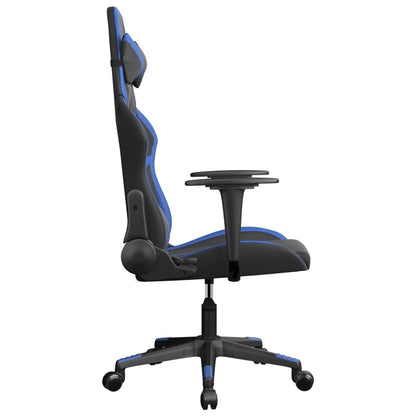 Gaming Chair Black and Blue Faux leather, Metal, Plywood Medium