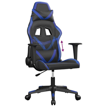 Gaming Chair Black and Blue Faux leather, Metal, Plywood Medium