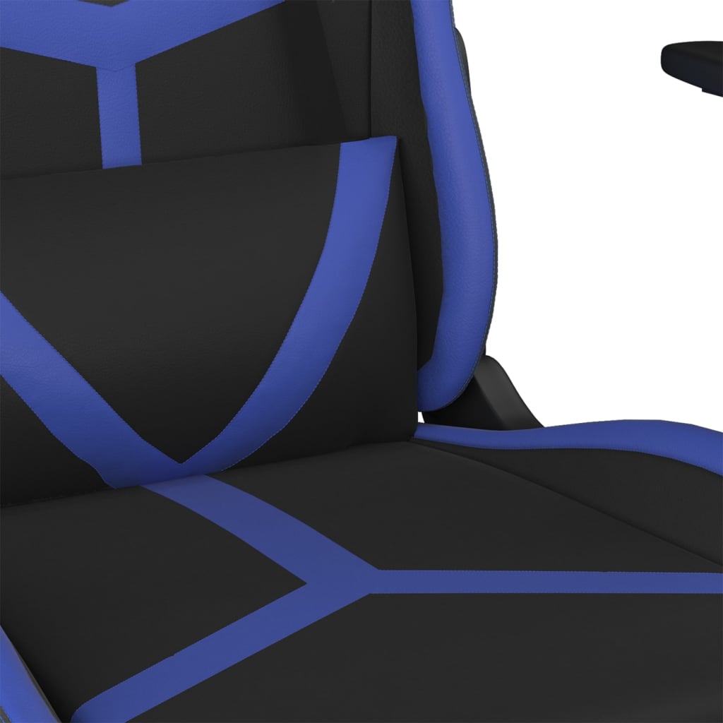 Gaming Chair Black and Blue Faux leather, Metal, Plywood Medium