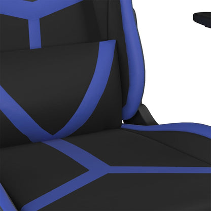 Gaming Chair Black and Blue Faux leather, Metal, Plywood Medium