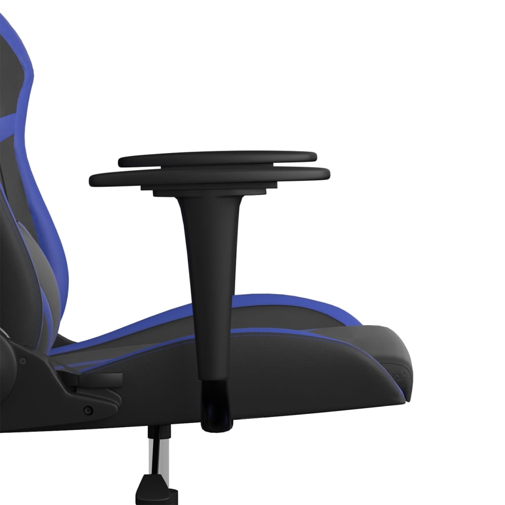 Gaming Chair Black and Blue Faux leather, Metal, Plywood Medium