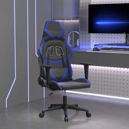 Gaming Chair Black and Blue Faux leather, Metal, Plywood Medium