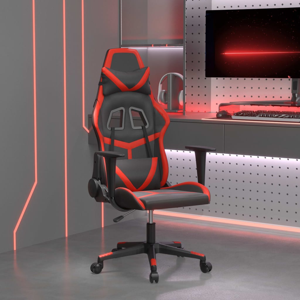 Gaming Chair Black and Red Faux leather, metal, plywood Standard