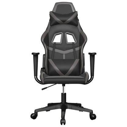 Gaming Chair Black and Grey Faux Leather One Size Swivel