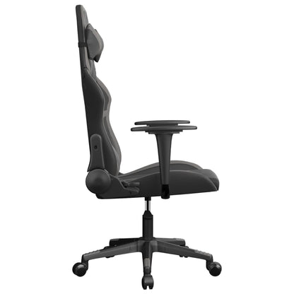 Gaming Chair Black and Grey Faux Leather One Size Swivel