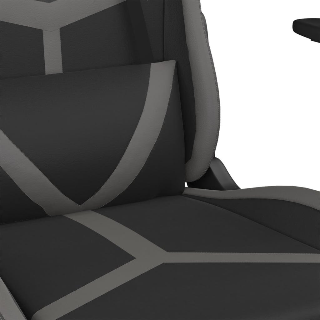 Gaming Chair Black and Grey Faux Leather One Size Swivel