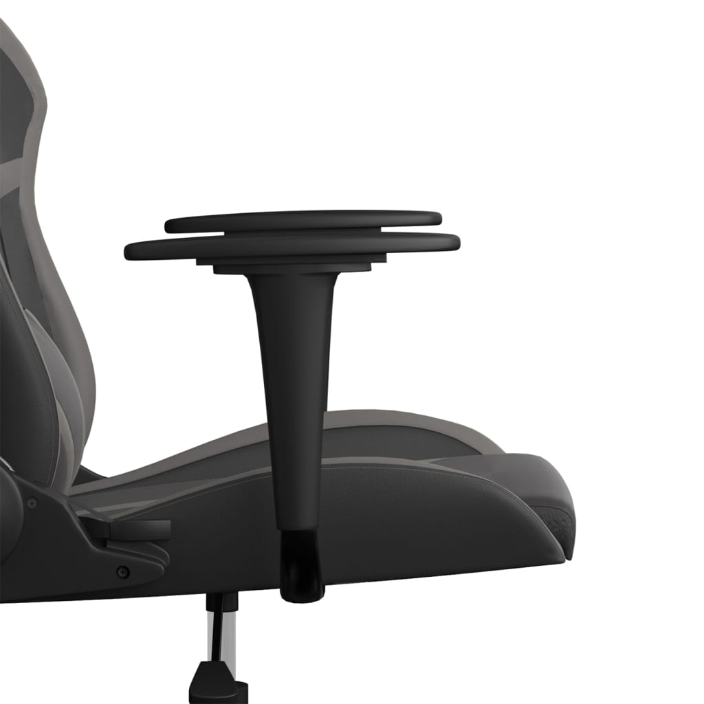 Gaming Chair Black and Grey Faux Leather One Size Swivel