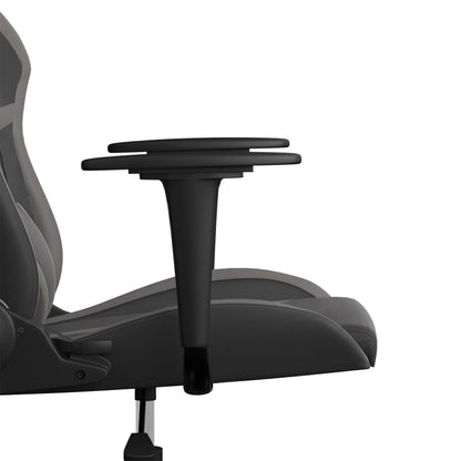 Gaming Chair Black and Grey Faux Leather One Size Swivel