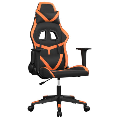Gaming Chair Black and Orange Faux leather, metal, plywood, foam