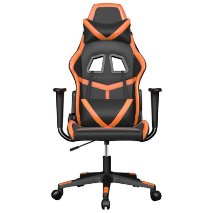 Gaming Chair Black and Orange Faux leather, metal, plywood, foam
