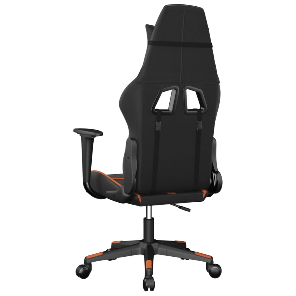 Gaming Chair Black and Orange Faux leather, metal, plywood, foam
