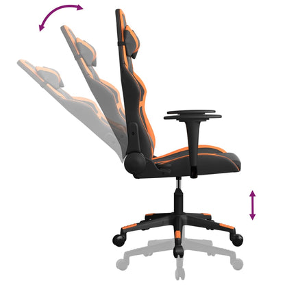 Gaming Chair Black and Orange Faux leather, metal, plywood, foam