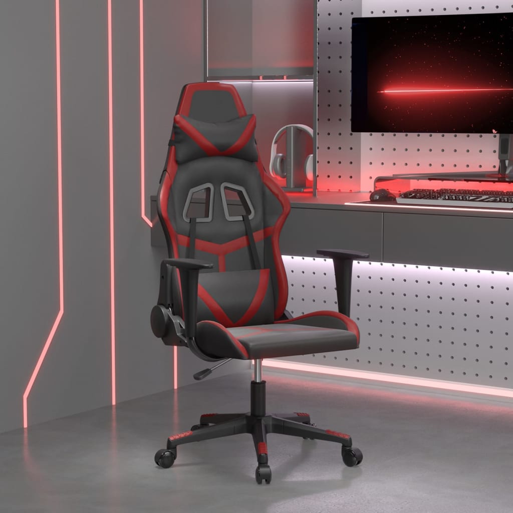 Gaming Chair Black Faux Leather Standard Gaming Chair