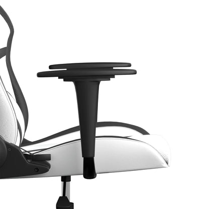 Gaming Chair White and Black Faux Leather, Metal, Plywood Large
