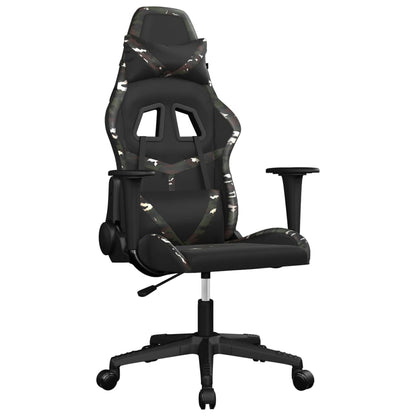 Gaming Chair Black and Camouflage Faux leather, Metal, Plywood