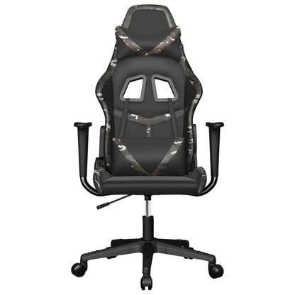 Gaming Chair Black and Camouflage Faux leather, Metal, Plywood