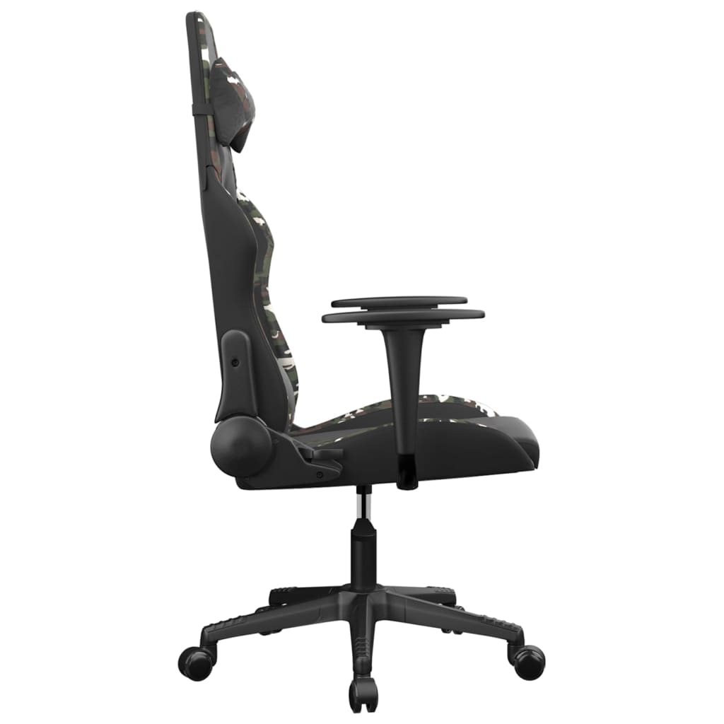 Gaming Chair Black and Camouflage Faux leather, Metal, Plywood