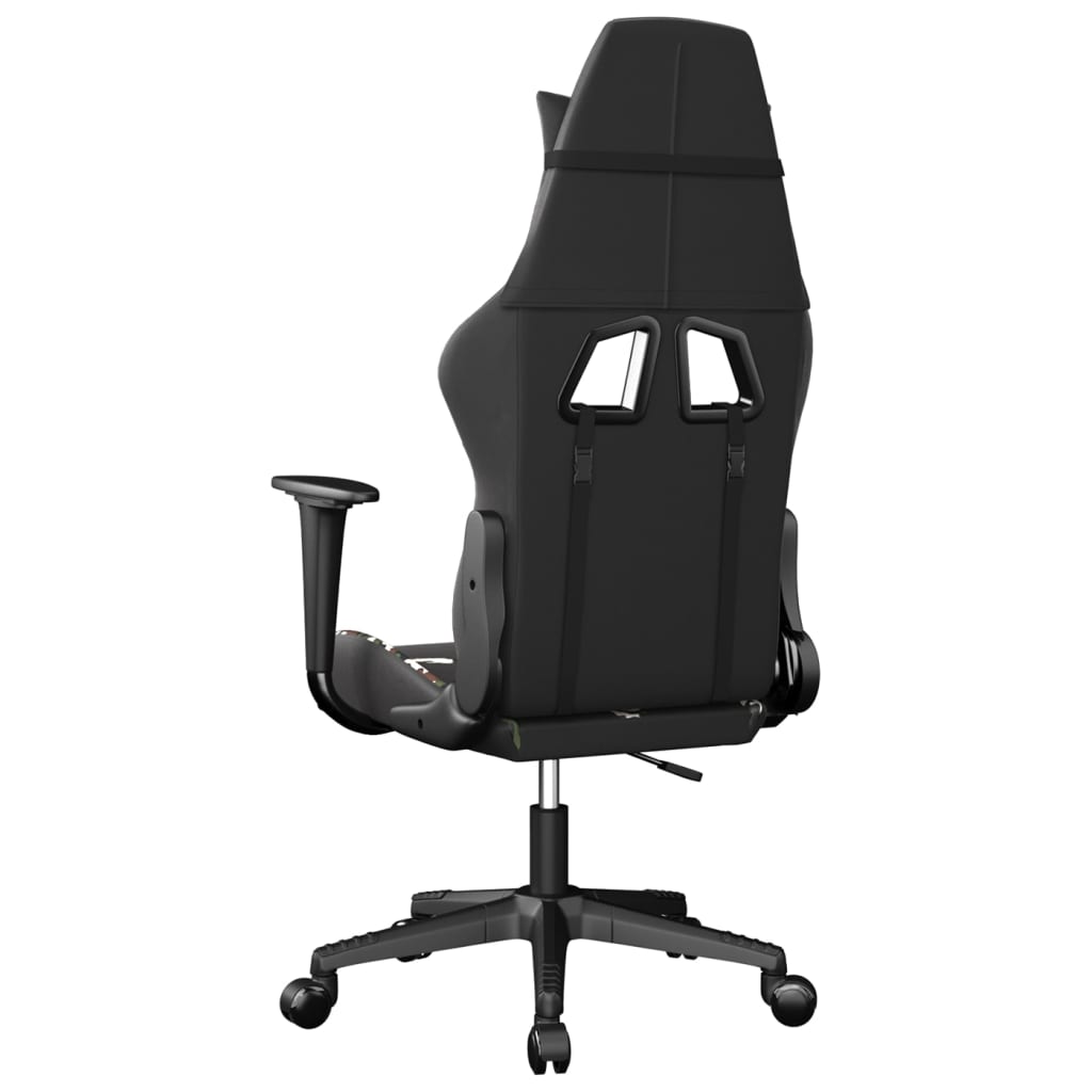 Gaming Chair Black and Camouflage Faux leather, Metal, Plywood