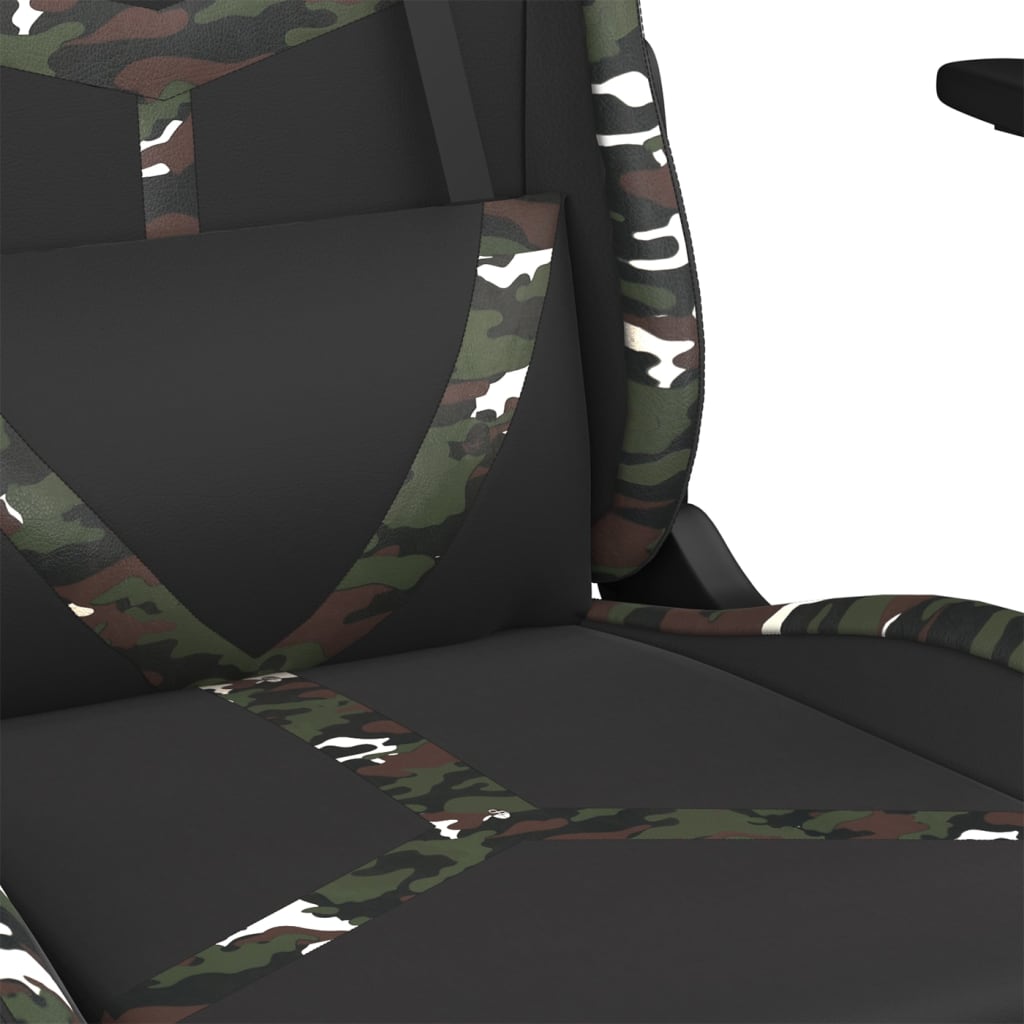 Gaming Chair Black and Camouflage Faux leather, Metal, Plywood