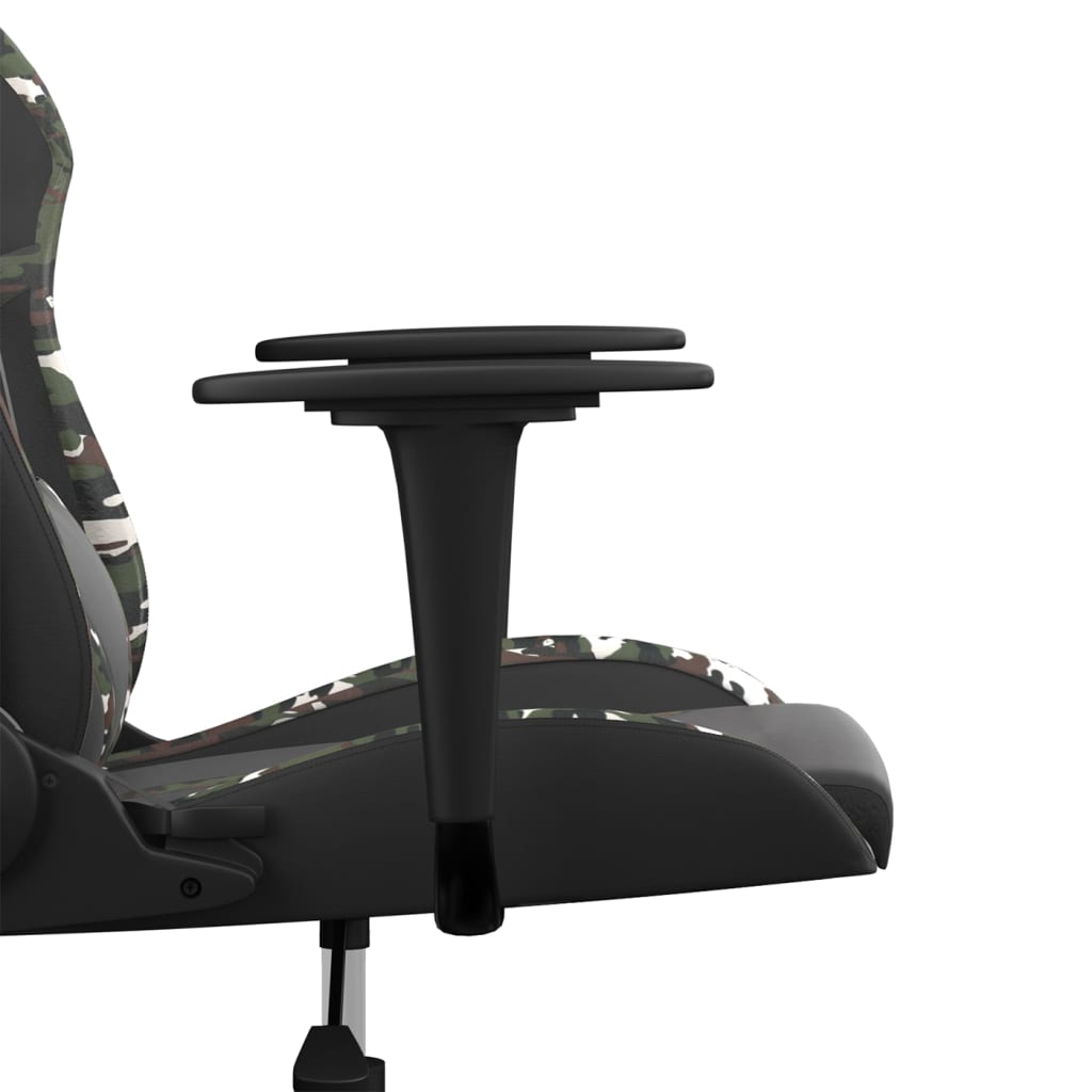 Gaming Chair Black and Camouflage Faux leather, Metal, Plywood