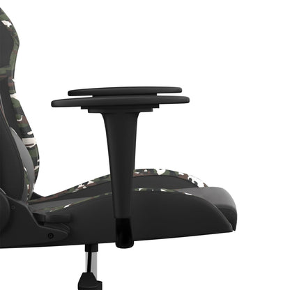 Gaming Chair Black and Camouflage Faux leather, Metal, Plywood