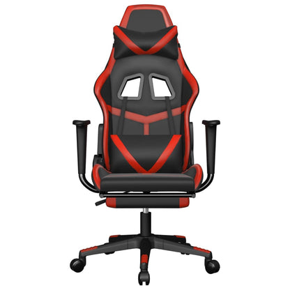 Gaming Chair with Footrest Black and Red Faux Leather