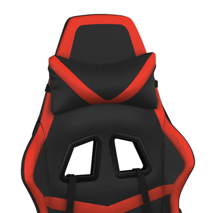 Gaming Chair with Footrest Black and Red Faux Leather