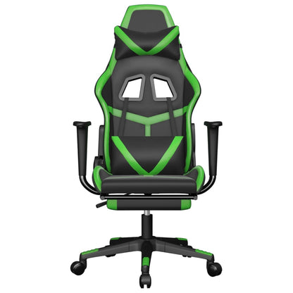 Gaming Chair Black and Green Faux leather, metal, plywood, foam