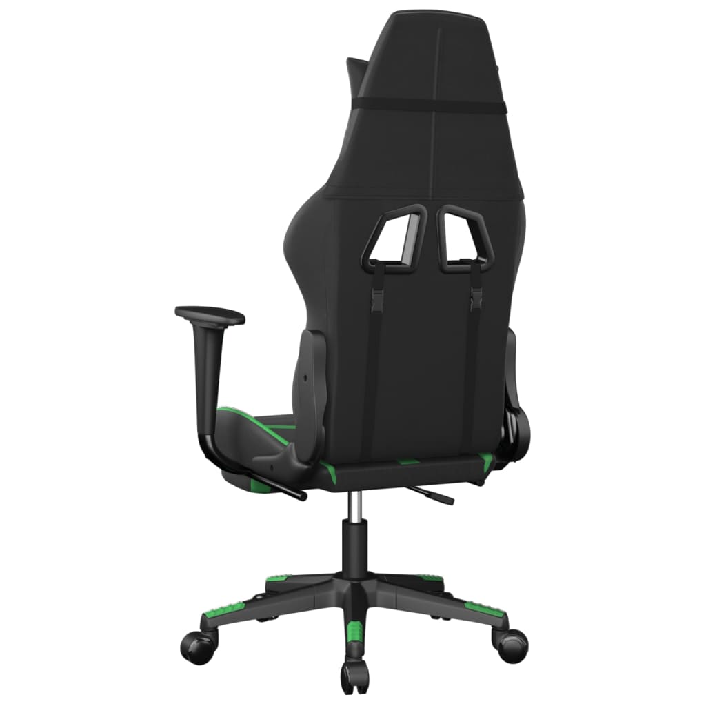 Gaming Chair Black and Green Faux leather, metal, plywood, foam