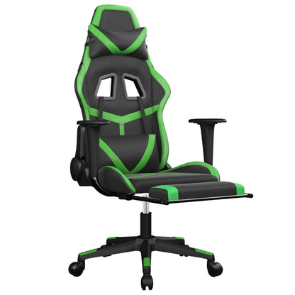 Gaming Chair Black and Green Faux leather, metal, plywood, foam