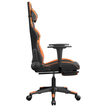 Gaming Chair Black and Orange Faux leather, metal, plywood