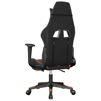 Gaming Chair Black and Orange Faux leather, metal, plywood
