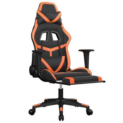 Gaming Chair Black and Orange Faux leather, metal, plywood