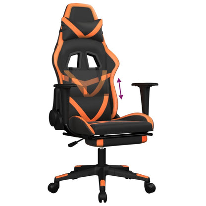 Gaming Chair Black and Orange Faux leather, metal, plywood