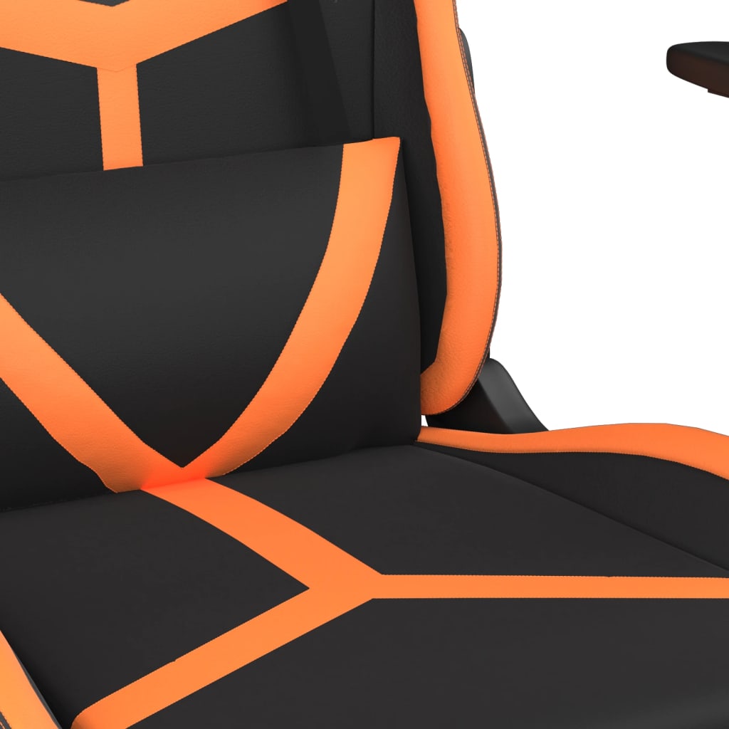 Gaming Chair Black and Orange Faux leather, metal, plywood