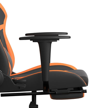 Gaming Chair Black and Orange Faux leather, metal, plywood