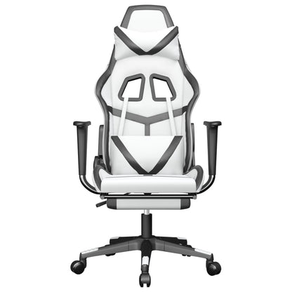 Gaming Chair White and Black Faux leather, metal, plywood