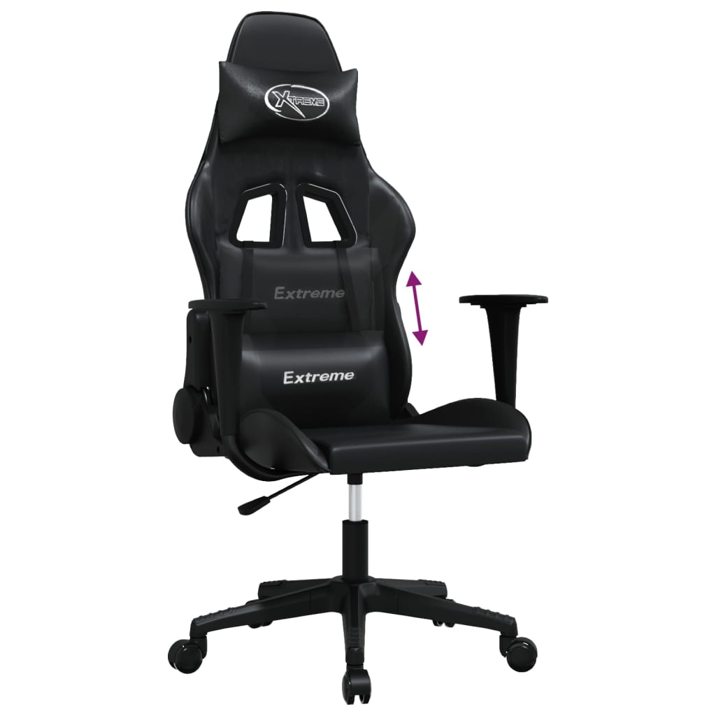 Gaming Chair Black Faux leather, metal, plywood, foam Standard