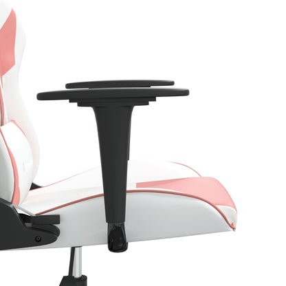 Gaming Chair White and Pink Faux leather, metal, plywood Large