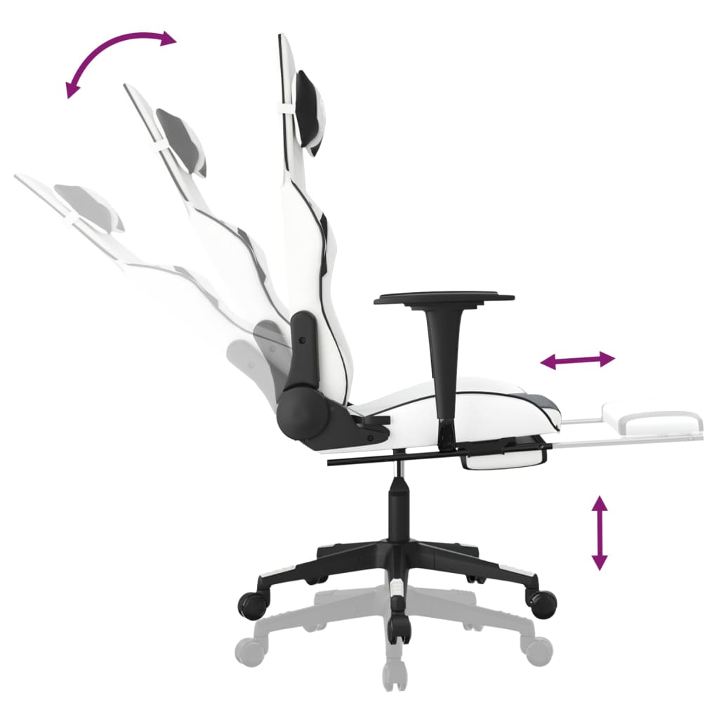 Gaming Chair White and Black