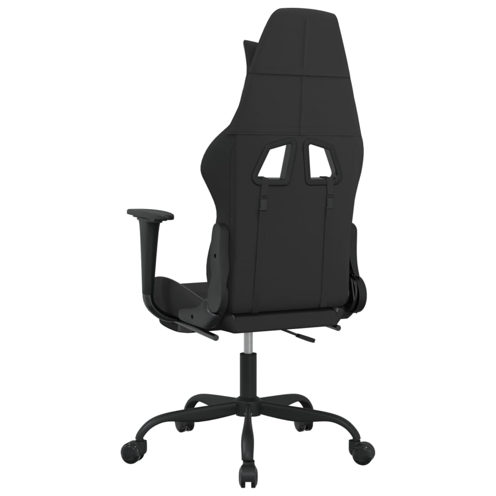 Gaming Chair with Footrest Black and Light Gray Fabric