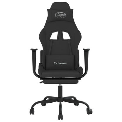 Gaming Chair with Footrest Black Fabric