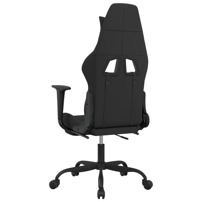 Gaming Chair with Footrest Black Fabric