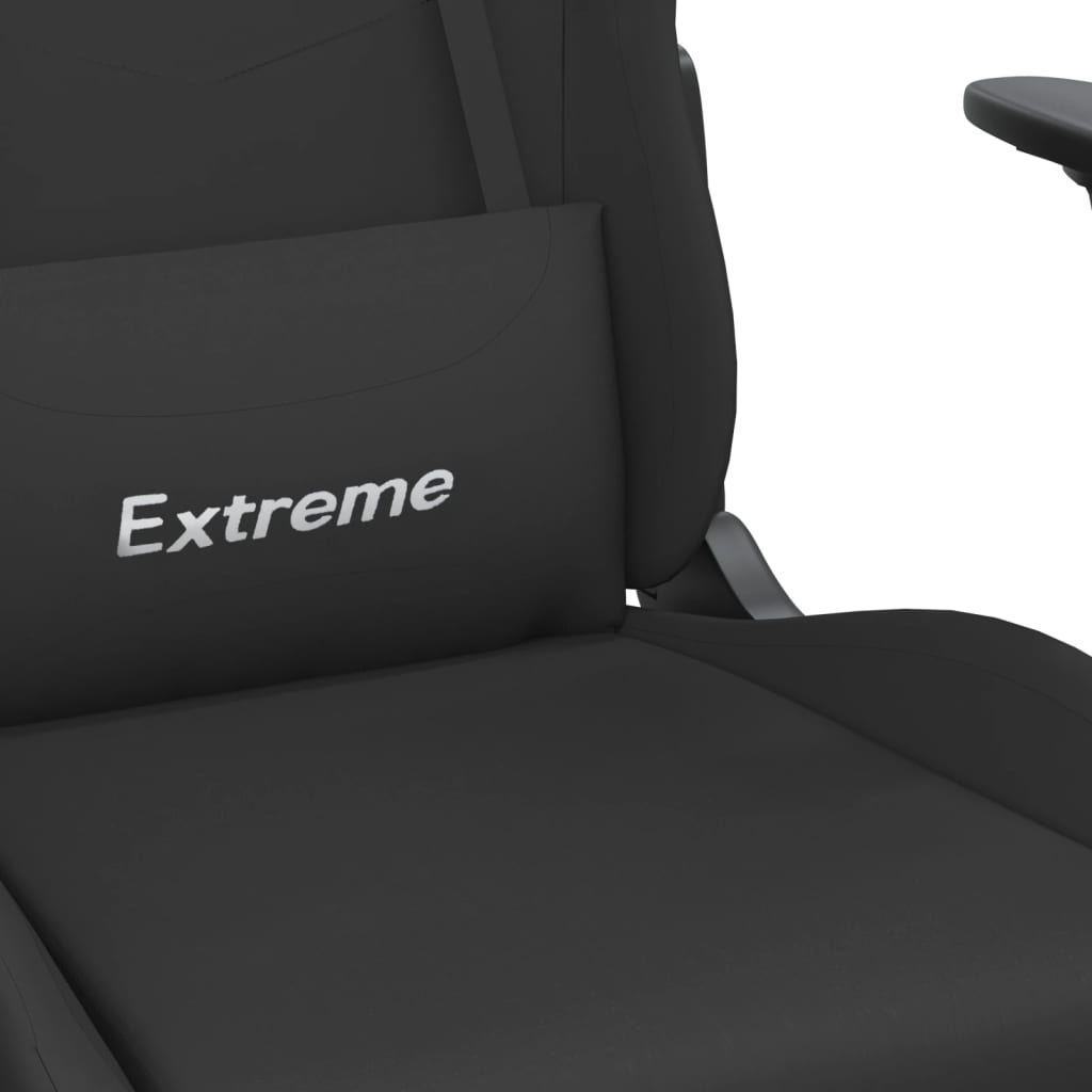 Gaming Chair with Footrest Black Fabric