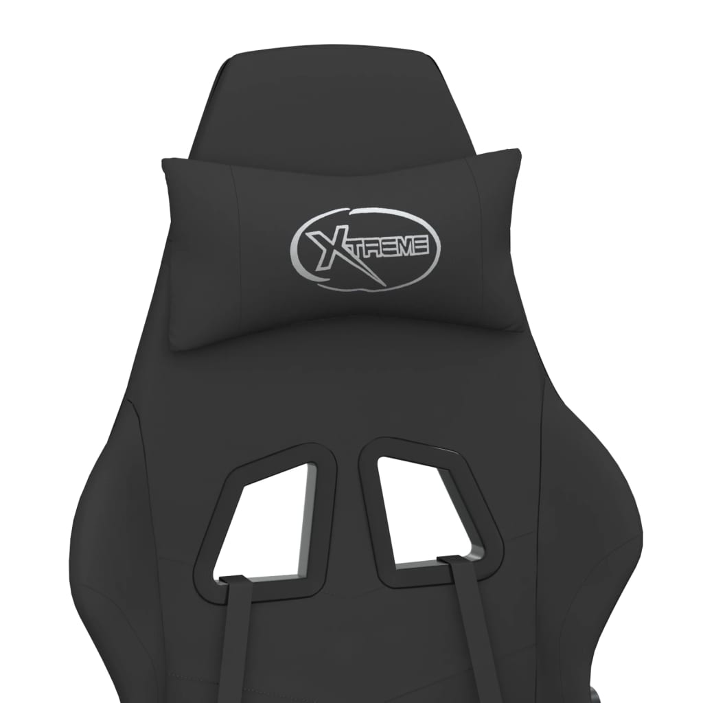 Gaming Chair with Footrest Black Fabric