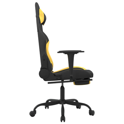 Gaming Chair Black and Yellow Polyester, Metal, Plywood, Foam