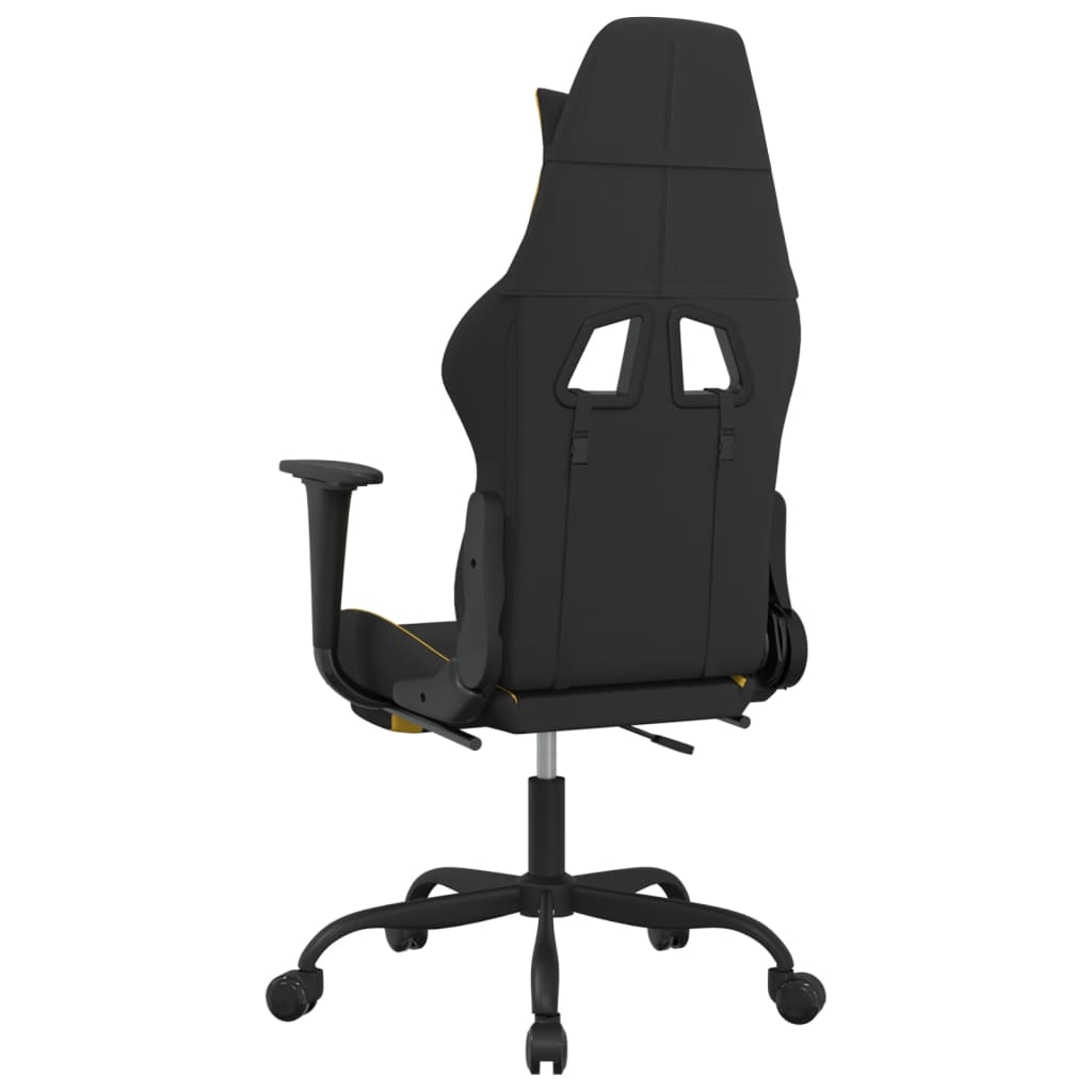 Gaming Chair Black and Yellow Polyester, Metal, Plywood, Foam
