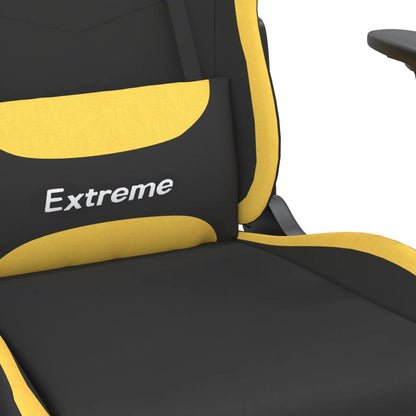 Gaming Chair Black and Yellow Polyester, Metal, Plywood, Foam