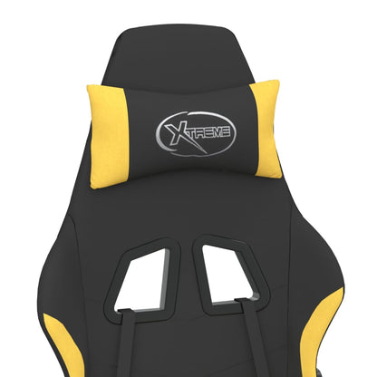 Gaming Chair Black and Yellow Polyester, Metal, Plywood, Foam