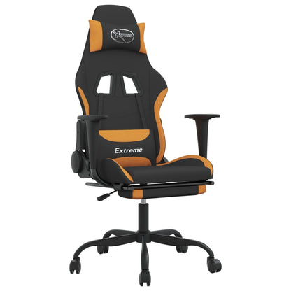 Gaming Chair Black and Orange Polyester, Metal, Plywood Adjustable